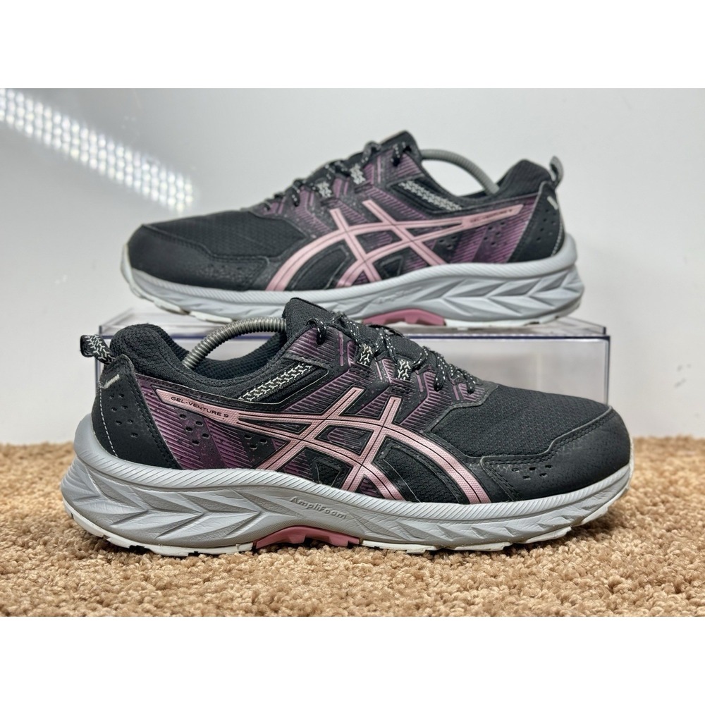 Asics Gel-Venture 9 Trail Running Shoe Sneakers Size 10W Black/Soft Berry/Purple